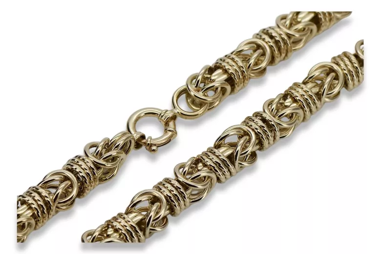 Yellow 14k gold modern Byzantina king bracelet cb009y