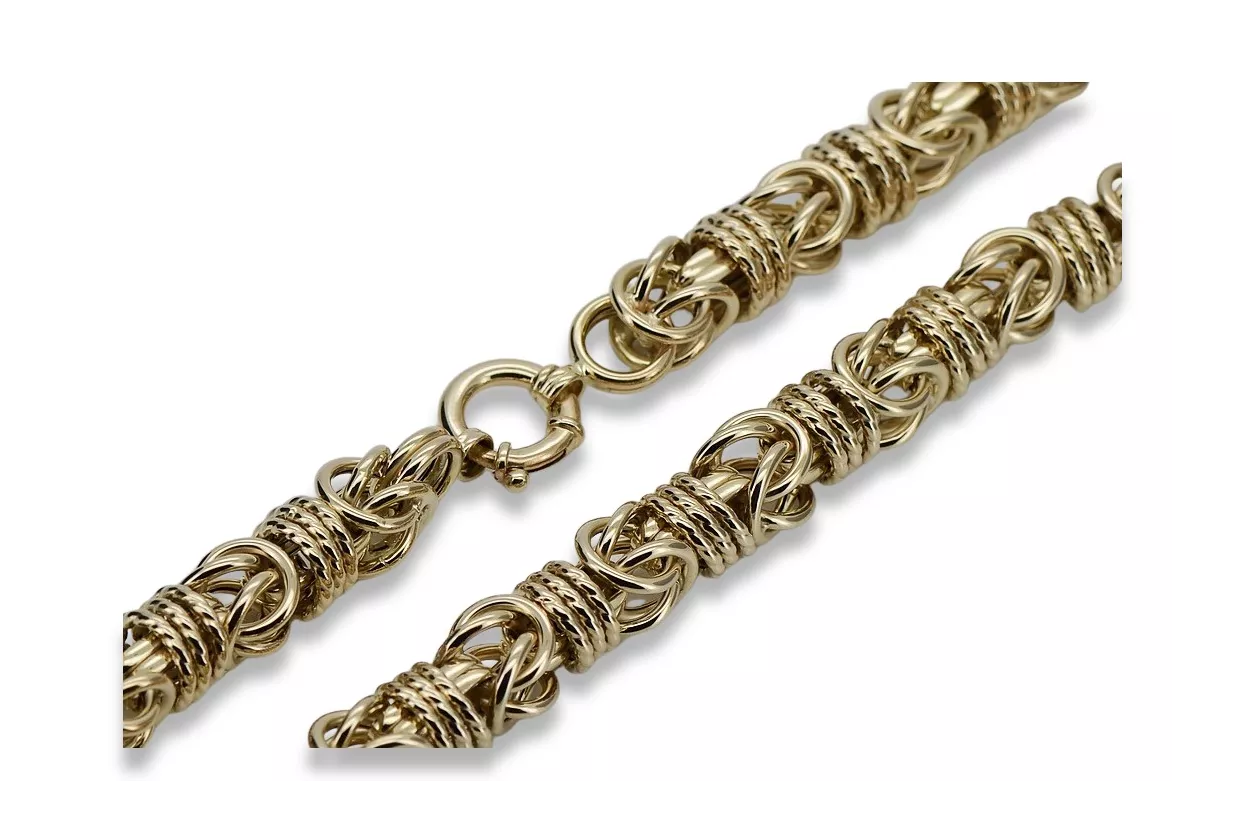 Yellow 14k gold modern Byzantina king bracelet cb009y