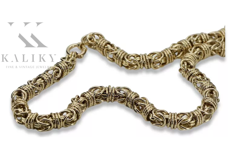 Yellow 14k gold modern Byzantina king bracelet cb009y