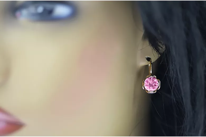 Pendientes Amethyst Original Vintage 14K Rose Gold Vintage Joyería vec029r