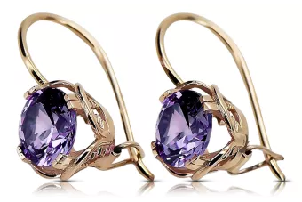 Originální vinobraní 14K produkt s růžovými zlato Alexandrite náušnice vinobraní Vec029r Style