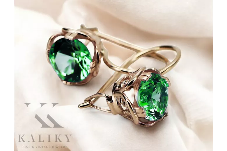 Σκουλαρίκια Emerald Original Vintage προϊόν ροζ χρυσό 14k Vintage vec029r