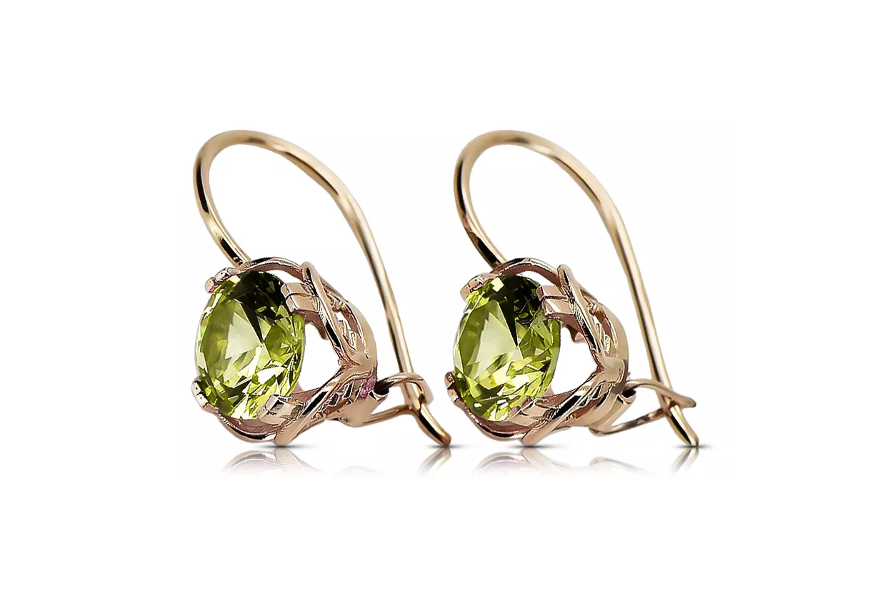 Original Vintage 14K Rose Gold Yellow Peridot Earrings Vintage style vec029r Original Vintage 14K Rose Gold Yellow Peridot Earrings Vintage style vec029r
