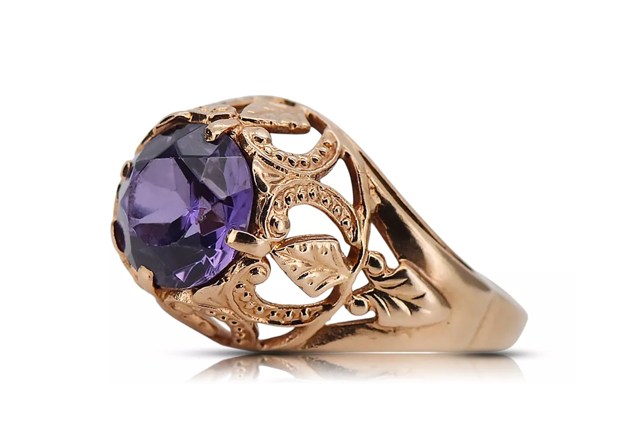 Russian Soviet rose 14k 585 gold Alexandrite Ruby Emerald Sapphire Zircon ring  vrc080