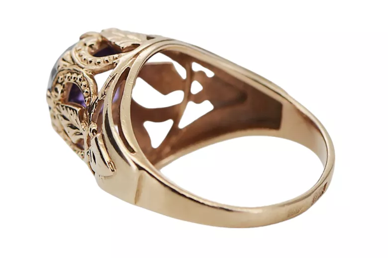 Russian Soviet rose 14k 585 gold Alexandrite Ruby Emerald Sapphire Zircon ring  vrc080