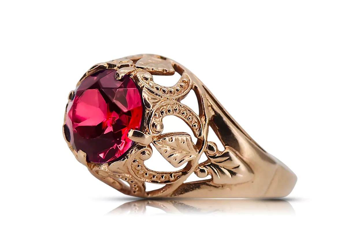 Anneau Bijoux vintage Rubis Or rose 14 carats vintage d'origine vrc080r Anneau Bijoux vintage Rubis Or rose 14 carats vintage d'origine vrc080r