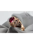 Anneau Bijoux vintage Rubis Or rose 14 carats vintage d'origine vrc080r