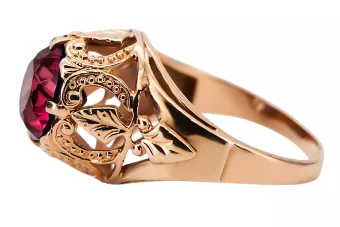 Estilo vintage Anillo Rubí Oro rosa antiguo original de 14k vrc080r