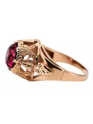 Anneau Bijoux vintage Rubis Or rose 14 carats vintage d'origine vrc080r