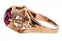 Anneau Bijoux vintage Rubis Or rose 14 carats vintage d'origine vrc080r