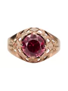 Anneau Bijoux vintage Rubis Or rose 14 carats vintage d'origine vrc080r