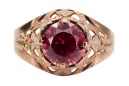 Anneau Bijoux vintage Rubis Or rose 14 carats vintage d'origine vrc080r