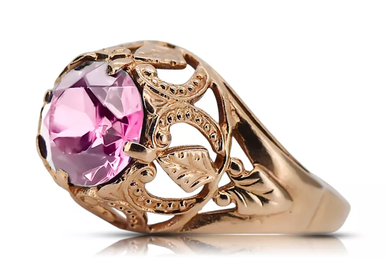 Or rose 14 carats vintage d'origine Améthyste Anneau Vintage vrc080r