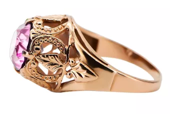 Vintažinis stilius Žiedas Ametistas Originalus 14k rožinio aukso vintage vrc080r