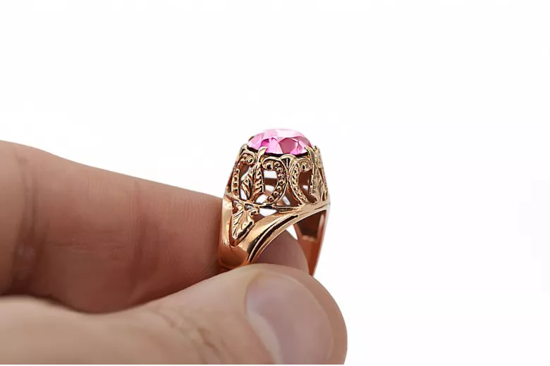 Or rose 14 carats vintage d'origine Améthyste Anneau Vintage vrc080r