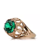 Original vintage din aur roz de 14k Smarald Inel Vintage bijuterii vrc080r