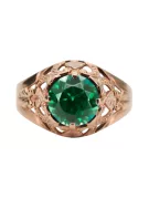 Original vintage din aur roz de 14k Smarald Inel Vintage bijuterii vrc080r