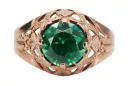 Original vintage din aur roz de 14k Smarald Inel Vintage bijuterii vrc080r