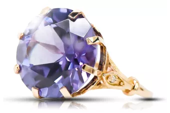 Руска съветска роза 14k 585 злато Александрит Рубин Изумруд Сапфир Циркон пръстен vrc073