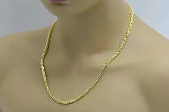 Srebrny łańcuszek pozłacany 925 Królewski Bizantyjski cc014yp