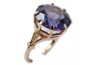 Rosă sovietică rusă 14k 585 aur alexandrit rubin smaragd safir zircon inel vrc073