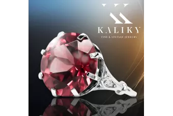 Anillo Artesanía vintage Rubí Plata de ley 925 vrc073s