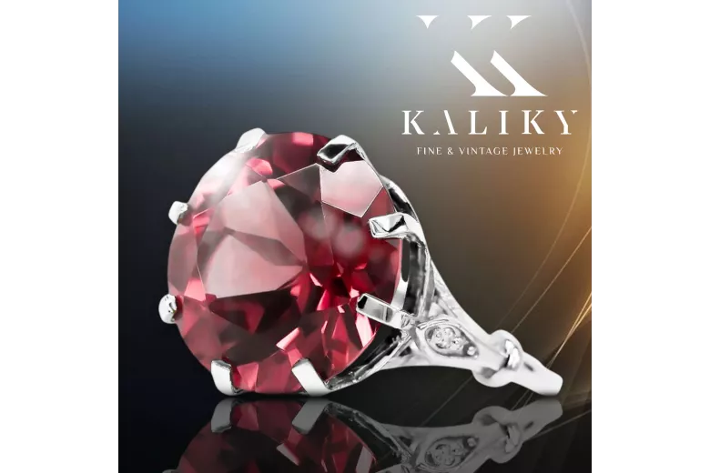 Ring Vintage Ruby Sterling silver 925 vrc073s