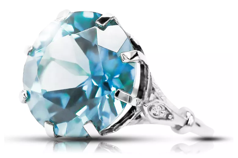 Ring Vintage Jewlery Aquamarine Sterling silver 925 vrc073s