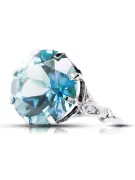 Ring Vintage Jewlery Aquamarine Sterling silver 925 vrc073s