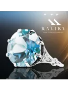 Ring Vintage Jewlery Aquamarine Sterling silver 925 vrc073s