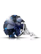 Ring Vintage style Sapphire Sterling silver 925 vrc073s