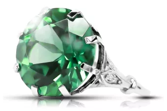 Ring Emerald Sterling silver 925 Vintage craft vrc073s