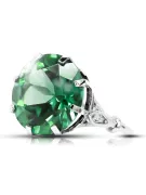 Ring Emerald Sterling silver 925 Vintage craft vrc073s