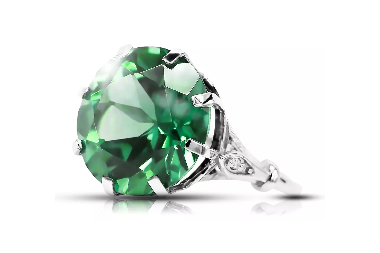 Ring Emerald Sterling silver 925 Vintage craft vrc073s Ring Emerald Sterling silver 925 Vintage craft vrc073s