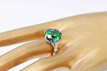 Ring Emerald Sterling silver 925 Vintage craft vrc073s