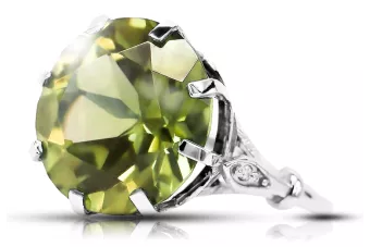 Inel Peridot galben Lira sterlină de argint 925 Stil Vintage vrc073s