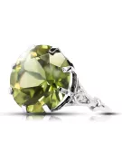 Vintage Ring Yellow Peridot Sterling silver 925 vrc073s