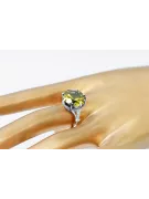 Vintage Ring Yellow Peridot Sterling silver 925 vrc073s