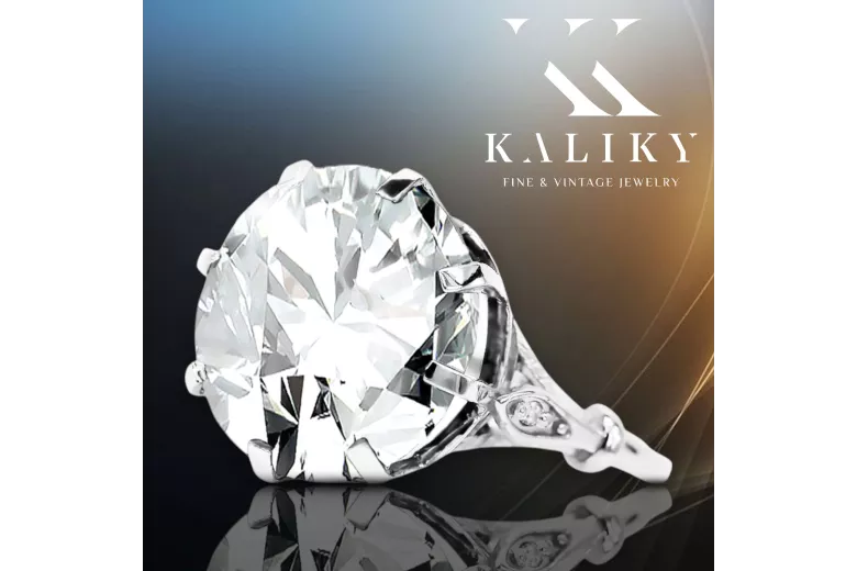 Ring Zircon Sterling silver 925 Vintage style vrc073s