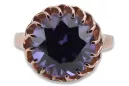 Rose pink 14k gold 585 Alexandrite ring vrc035 Vintage Russian Soviet style