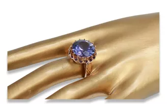 Rose pink 14k gold 585 Alexandrite ring vrc035r Vintage Russian Soviet style