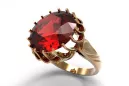 Rubin Original vintage din aur roz de 14k Inel Stil Vintage vrc035r