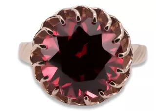 Rubin Original vintage din aur roz de 14k Inel Stil Vintage vrc035r