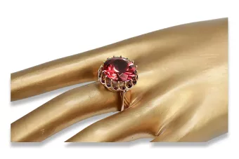 Рубін Оригінальне вінтажне рожеве золото 14 карат Каблучка Вінтаж vrc035r