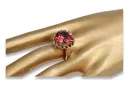 Rubin Original vintage din aur roz de 14k Inel Stil Vintage vrc035r