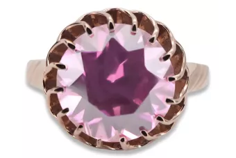 Pierścionek Styl Vintage Ametyst Oryginalny wyrób Vintage 14k z różowego złota vrc035r