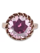 Ametist Original vintage din aur roz de 14k Inel Stil Vintage vrc035r