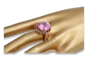 Винтидж крафт Пръстен Аметист Оригинално ретро 14k розово злато vrc035r