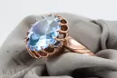 Aquamarin Originales Vintage-Roségold aus 14 Karat Ring Vintage Stil vrc035r