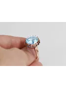 Aquamarin Originales Vintage-Roségold aus 14 Karat Ring Vintage Stil vrc035r